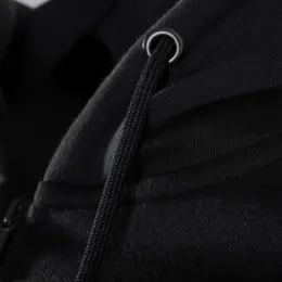 FWRD Brooklyn Zipped Hoodie Black Close Up